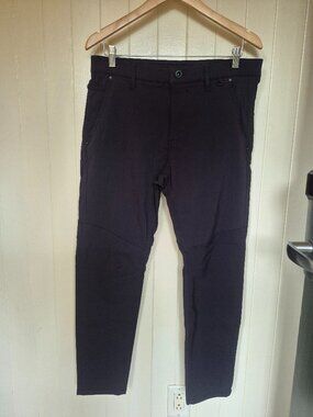 PROJEK RAW Navy Slim Tapered Pants Men's 34 Stretch Casual Techwear Trousers